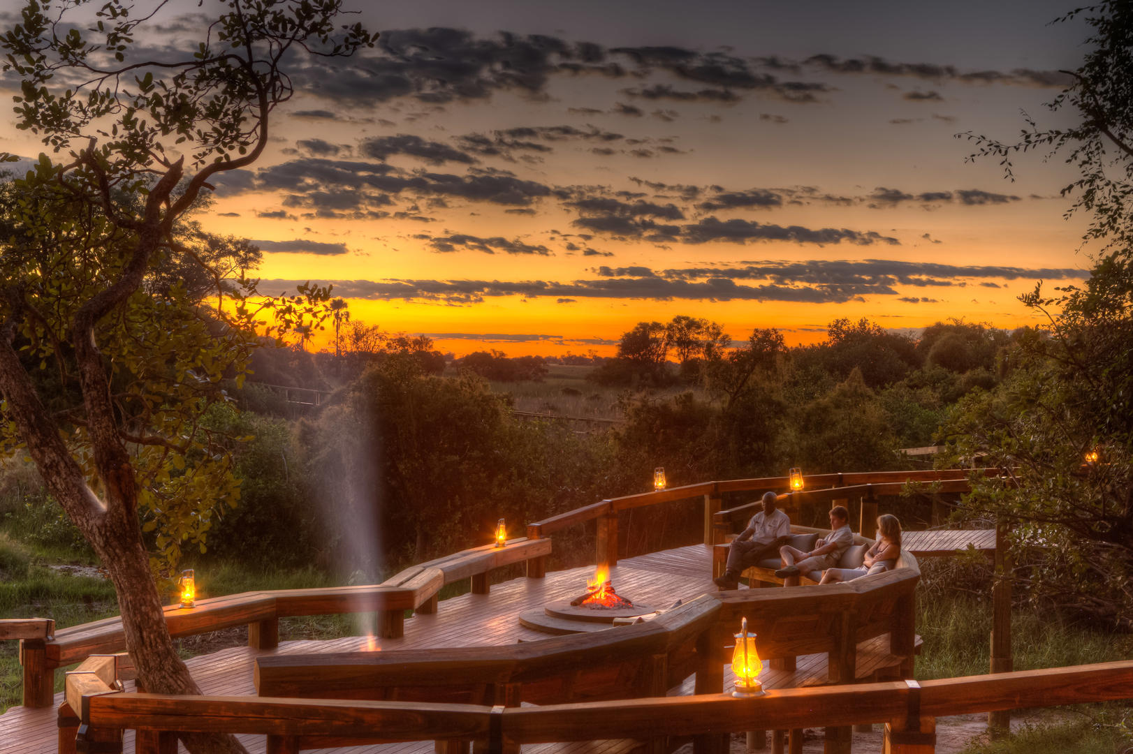 Enjoy A Quiet Drink After Dinner At The Camp Fire
