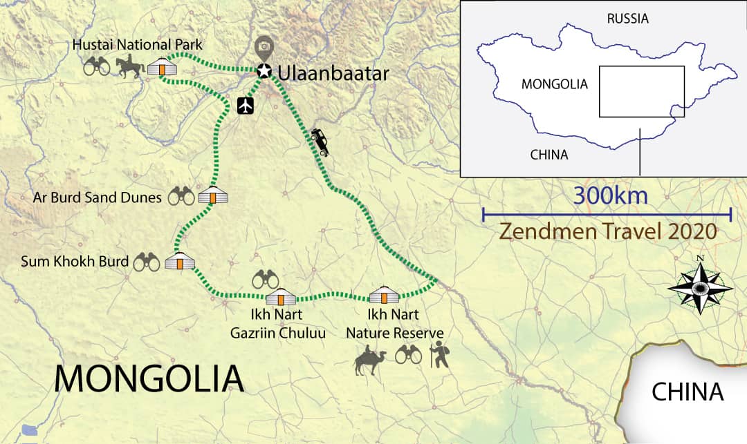 Safari To The Gobi Desert Map
