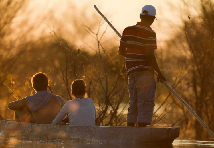 mokoro at the okavango delta